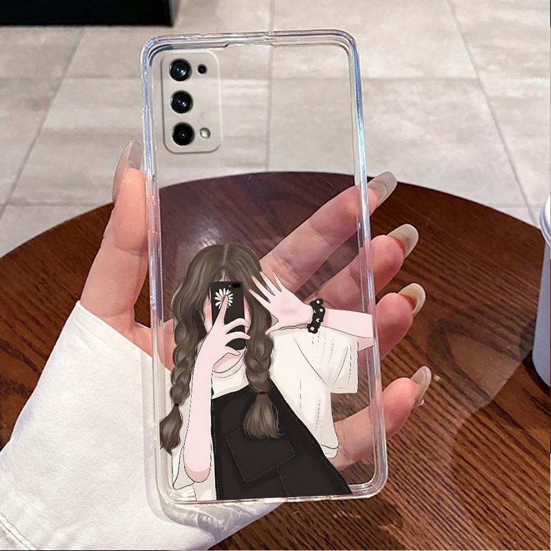Силиконовый чехол для Realme X7 Pro Прозрачный Роскошный Милый Кролик Любовь Забавный Мягкий корпус для телефона RealmeX7 X7Pro RMX2176 RMX2121 Обложка
