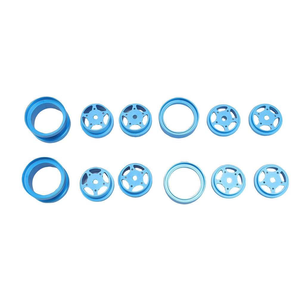 4Pcs RC Wheel Hub Set Replacement for Tamiya Alloy High Strength Clamping Wheel Hub Set Blue