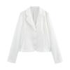Весна 2025 Женский Европейский и Американский Стиль Повседневный Однобортный Белый Блейзер