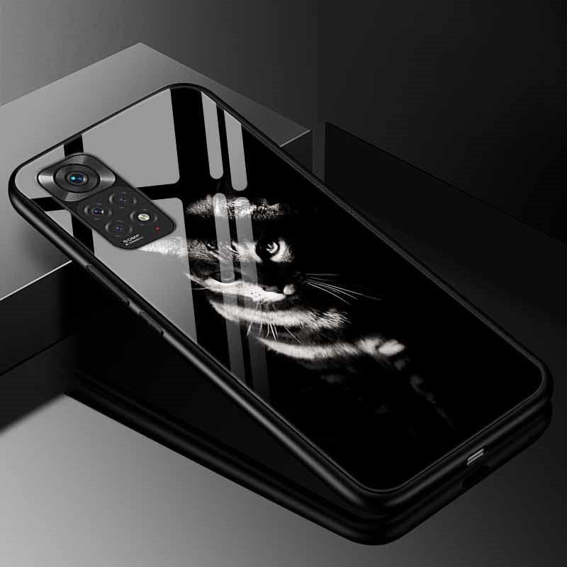 For Xiaomi Redmi Note 11s Case Tempered Glass Fashion Cover for Redmi Note 11 Pro 5G Global Note11 Case, 9s 10s Bumper Note11s