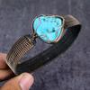 Tibetan Turquoise Handmade Copper Wire Wrap Cuff Bangle Adjustable E0d70
