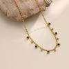 New Trendy Women's Necklace Vintage Simple Gold Stainless Steel Zircon Pendant Necklace Fashion Gift Jewelry for