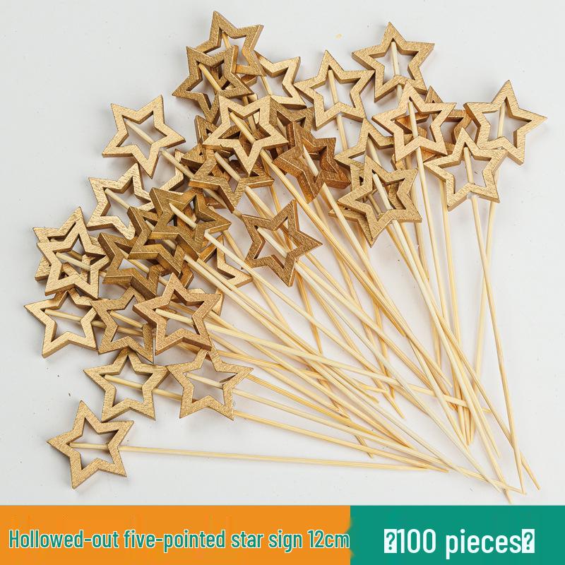 Разноцветные бамбуковые вилочки для фруктов и шпажки для коктейлей - Декоративные и одноразовые для выпечки и мероприятий