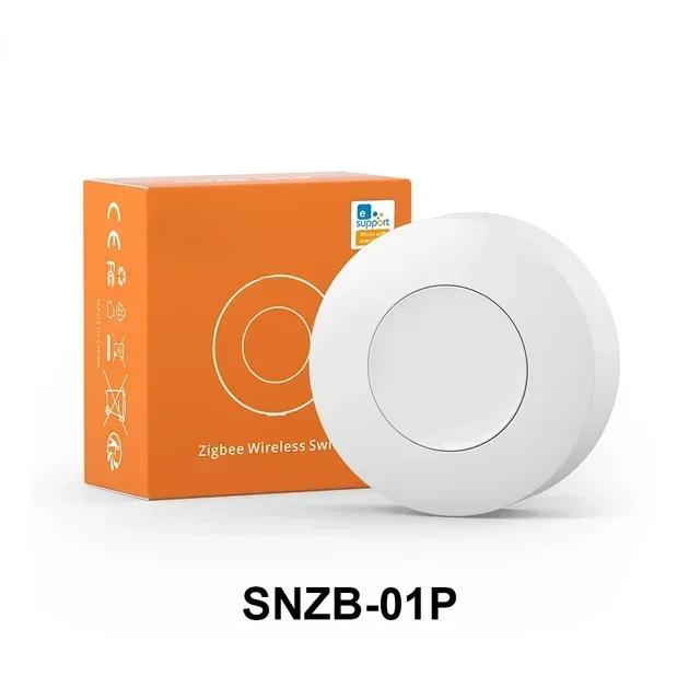 SNZB-01P Беспроводная Zigbee кнопка-выключатель Умный выключатель для сцен Умный дом Голосовое управление Для приложения EWeLink Alexa Home Assistant