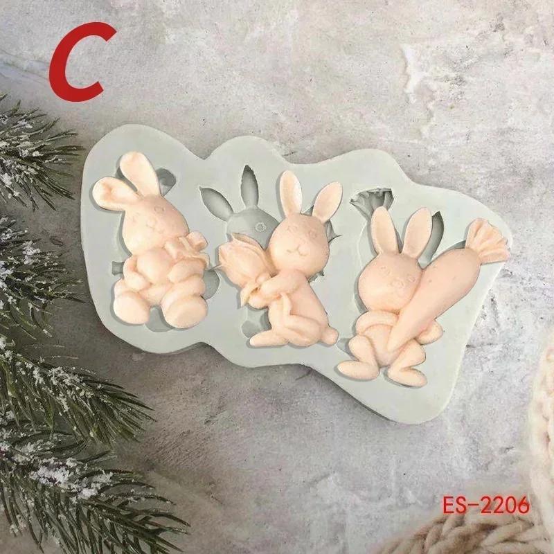 Diy Handmade Creative Molds Easter Party Decorate Rabbit Carrot Easter Eggs Silicone Mold Chocolate Cookies Baking Moulds Tools