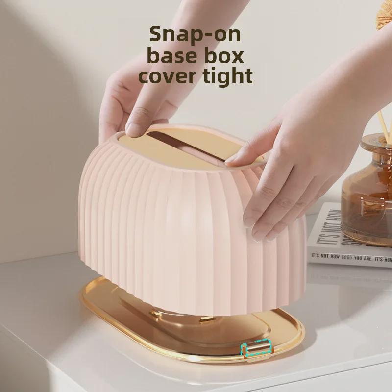 Luxurious Spring-Style Tissue Box with Storage for Living Room