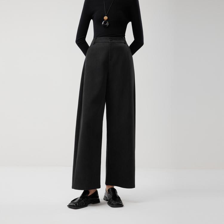 ELLE French Style Workwear Loose Versatile Slimming Fashion Straight Leg Wide Leg Pants Casual Pants Women bottoms L8WKS220