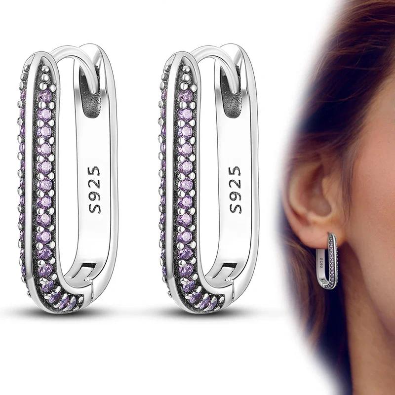 925 Silver Love Feather Moon Star Heart Earrings for Women Girls Charms Hoop Stud Jewelry Gifts
