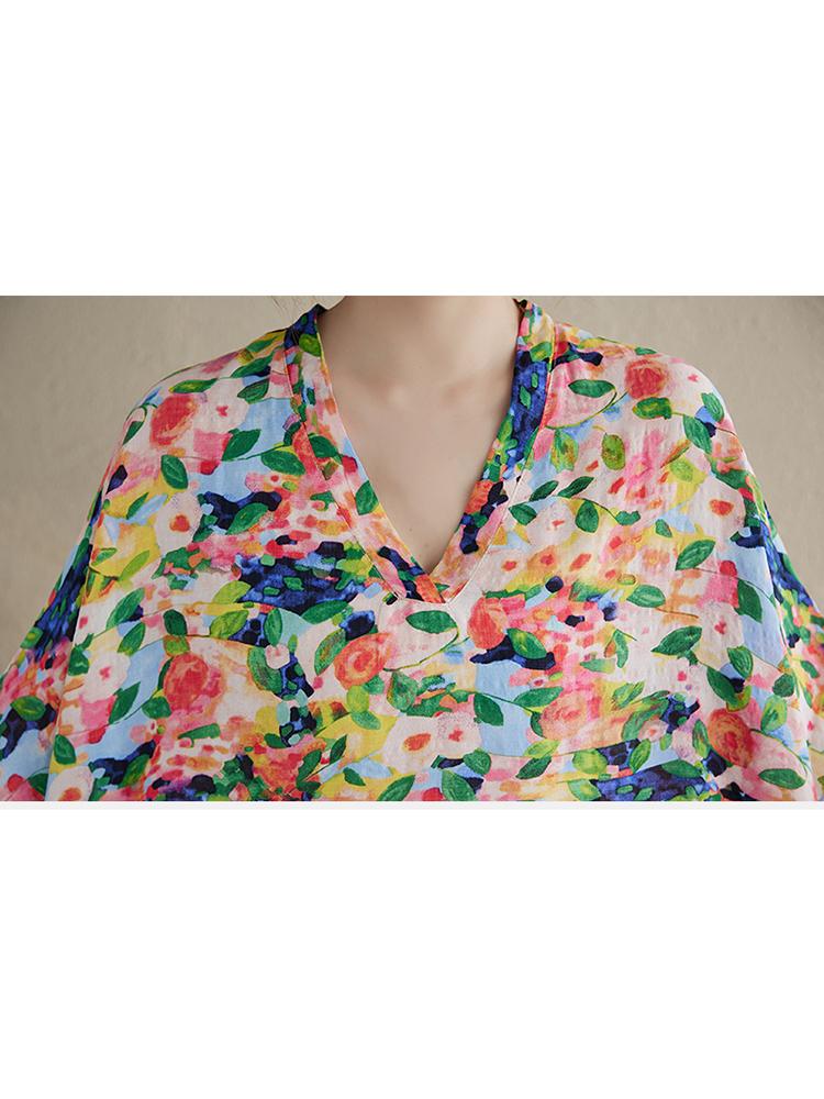 Xitao Платье свободного кроя с рукавами «летучая мышь» в винтажном стиле ZMY1003