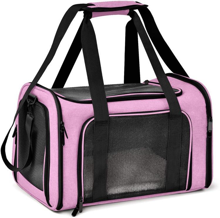 Portable Breathable Pet Carrier: Foldable, Lightweight, Car-Mountable, Large Capacity for Cats and Small Dogs