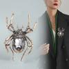 Retro Spider Brooch for Women Faux Crystal Rhinestone Statement Insect Suit Coat Brooch Pin Halloween Costume Accessories Jewelry Gift