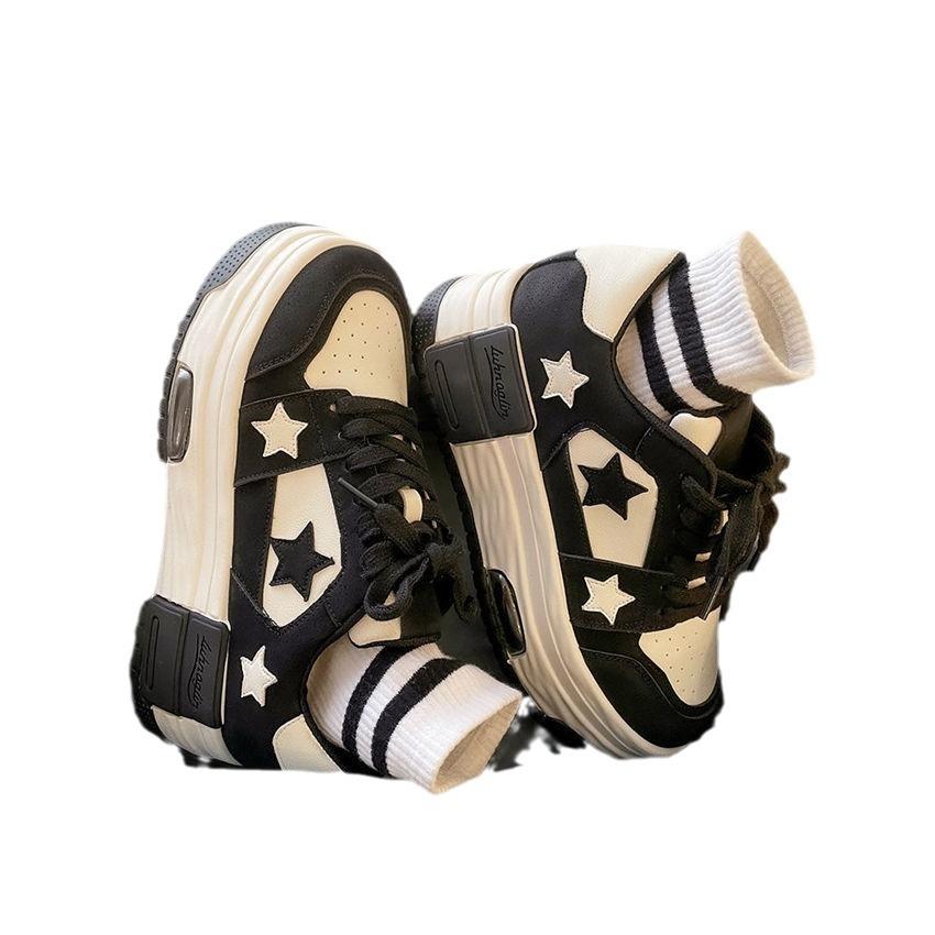 Осень и зима новая женская ins платформа маффин увеличение роста повседневные звездные кеды