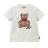 Short Bear Made In White [MIKI HOUSE] T-shirt, Sleeve, Plain, Check, Japan, Boys, Girls, Babies, Kids, Children's Clothing, 12-5201-689, 110cm,