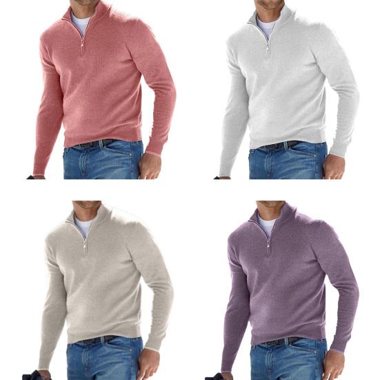 Мужской осенне-зимний свитер с воротником-стойкой и воротником-стойкой для защиты шеи с длинным рукавом, однотонный повседневный мягкий мужской теплый топ