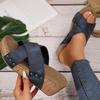 Модная обувь больших размеров для женщин 36-43 Летняя модная платформа Танкетка Шлепанцы Открытый носок Удобные Нескользящие Сандалии
