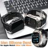Силиконовый ремешок для Apple Watch Ultra 3 2 49 мм Роскошный наручный ремешок для Iwatch Ultra 49 мм Мужской стиль Браслет Сменный ремешок