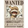 Постер 'Wanted' по One Piece: Луффи 3 миллиарда, Выдан Военно-Морским Флотом, Размер A3, Официальный Товар