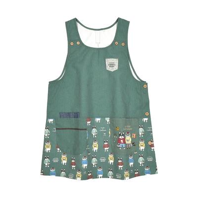 Фартук с боковой пуговицей в животном стиле 258516 Зеленый [Kusuguru Japan] M-L