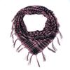 Silk Houndstooth Tactical Desert Scarf with Tassels for Outdoor Use