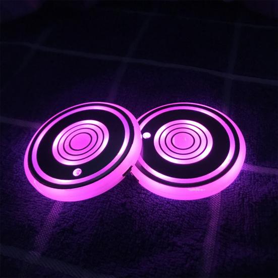 2 шт. светодиодная автомобильная подставка для чашки, водонепроницаемая подставка для чашки с датчиком света, USB перезаряжаемая светодиодная лампа для салона автомобиля, украшение для чашки, коврик для чашки