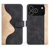 For iPhone 17 Pro Wallet Case Leather Phone Cover Splicing Color
