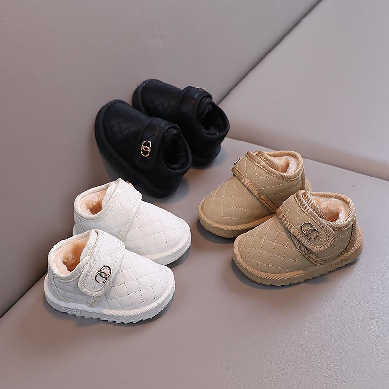 Водонепроницаемые детские зимние ботинки с бархатной подкладкой — теплая зимняя обувь с мягкой подошвой для малышей (Мальчики и девочки)