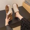 Плетеные балетки, мюли, женские повседневные сандалии, летние шлепанцы, слингбэки, модные пляжные шлепанцы 2025, новый тренд, женские сандалии