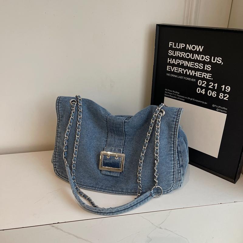 Сумка-мессенджер из денима, женская сумка через плечо, сумка через плечо с цепочкой