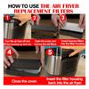 Air Fryer Replacement Filters, Filters Accessories Compatible for Instant Air Fryer Vortex Plus 6QT Can Odor Erase 16Pcs