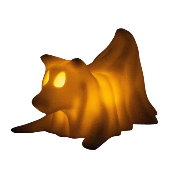 1/4 шт Хэллоуин Призрак Собака Ночной Светильник на Батарейках Смола Щенок Призрак Светодиодная Лампа Домашний Офис Спальня Внутреннее Украшение Орнамент