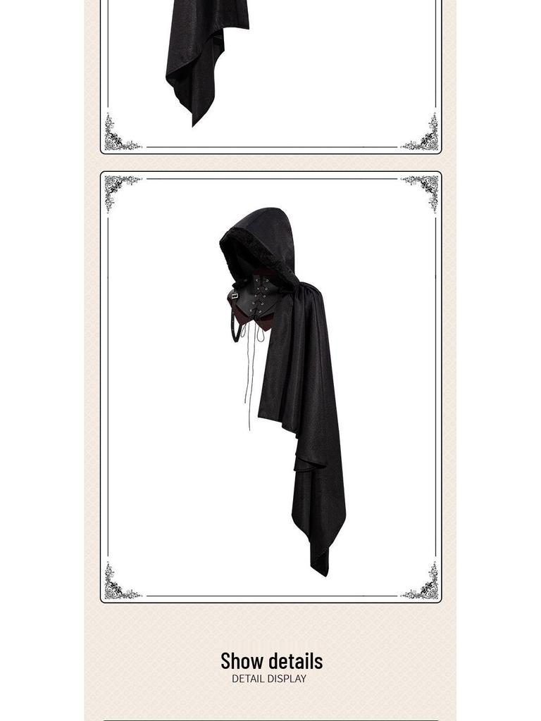 Мужской средневековый костюм вампира-демона - Шарф, Хэллоуин, Косплей, Сценическое выступление, Вечеринка, Плащ