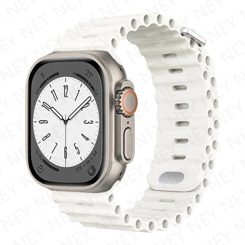 Ремешок Ocean для Apple Watch Ultra 2 Band 49 мм 9 8 7 45 мм 41 мм силиконовый браслет браслет iWatch 6 5 4 3 SE 44 мм 40 мм 42 мм band