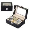 PU Leather Watch Box Black Watch Storage Box Luxury Watch Display Box