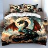 Набор декора для спальни в стиле Dragon Fantasy Мягкое удобное пододеяльник Комплект постельного белья Включает 1*Пододеяльник и 2*Наволочки, Подарок
