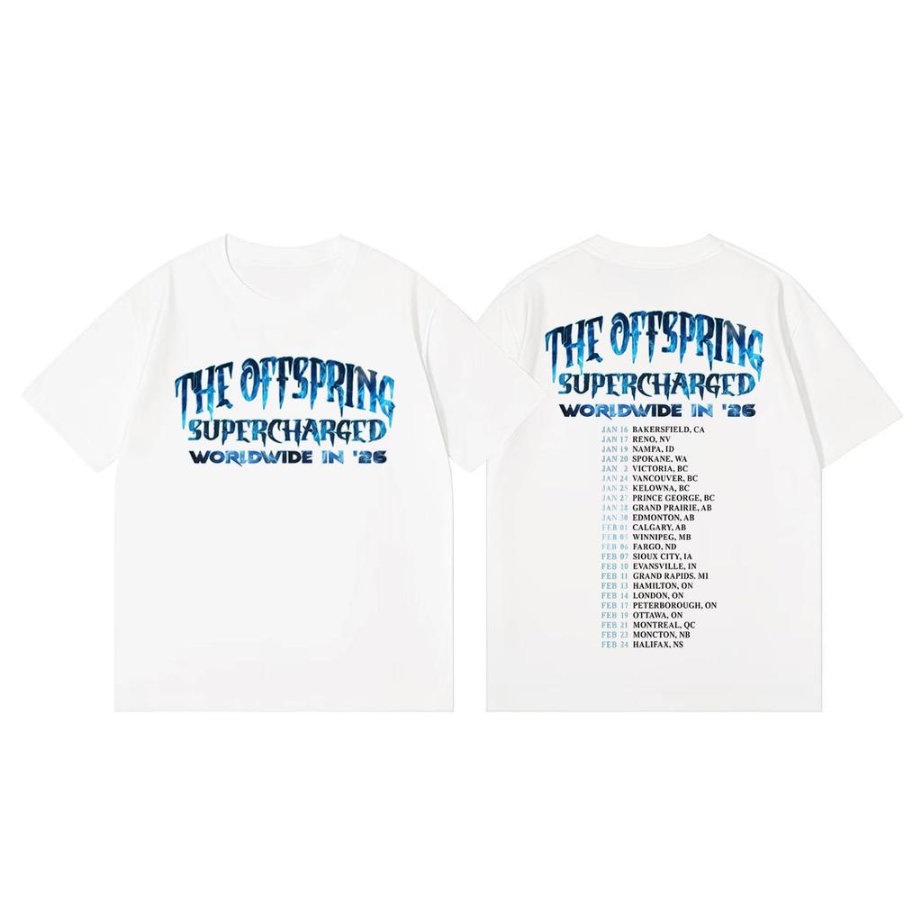 The Offspring Tour 2026 Merch Tshirts Men Women Clothing Punk Rock Short Sleeve Tshirt Summer Fashion Casual Oversized T Shirt