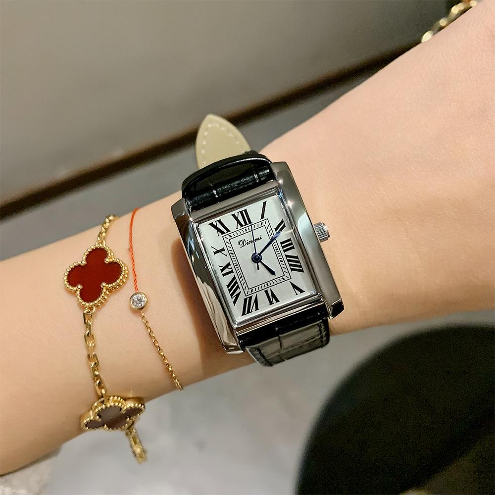 Fashion Square Watch, Simple Roman Temperament, Business Lady, Retro Temperament Belt Quartz Watch