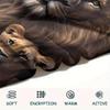 1 шт. Фланелевое одеяло с 3D-принтом льва, Высококачественное, Удобное для всех сезонов, Декор для дома, Тепло и уют, Идеально для рождественских подарков