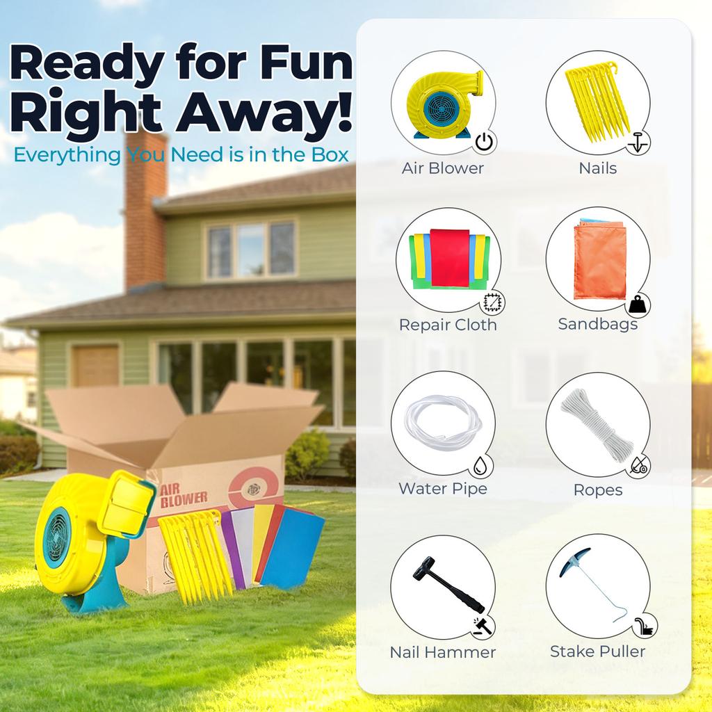 Commercial PVC Adult Kids Outdoor Backyard Summer Fun Play Inflatable Water Slide With Splash Pool and Blower