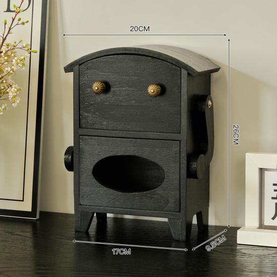 Мини-шкафчик для хранения в форме робота Деревянная шкатулка для украшений Ящик и держатель для салфеток Настольный органайзер для украшений Косметики Туалетного столика Общежития Спальни