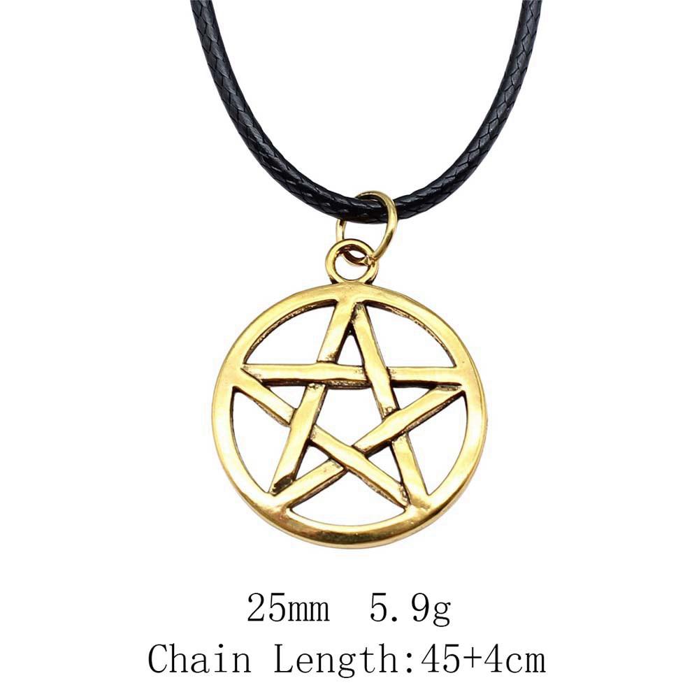 Birthday Gifts Choker Sun Moon Pentagram Necklace Leather Chain 45cm Art Supplies Neck Pendants
