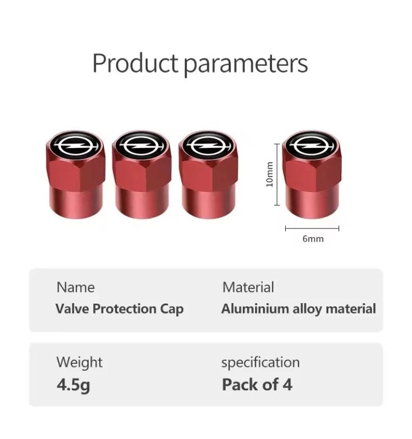 4pcs Universal Car Wheel Tire Valve Stem Caps Dust Covers Aluminum Tire Wheel Stem Air Valve Cap For Opel Astra Car Accessories