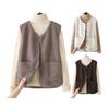 Women's Fleece Vest Button Down Sleeveless Jacket with Pockets Casual Oversized Fuzzy Vest Fall Winter Outerwear