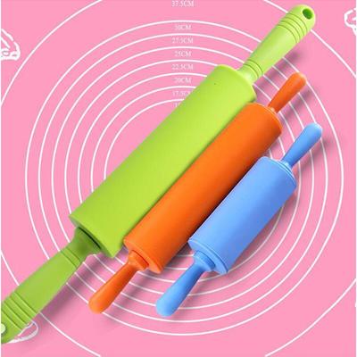 Скалка с пластиковой ручкой, антипригарная силиконовая палочка для замешивания, сахарная лапша, ролик для торта, инструменты для выпечки, валик для теста помадки