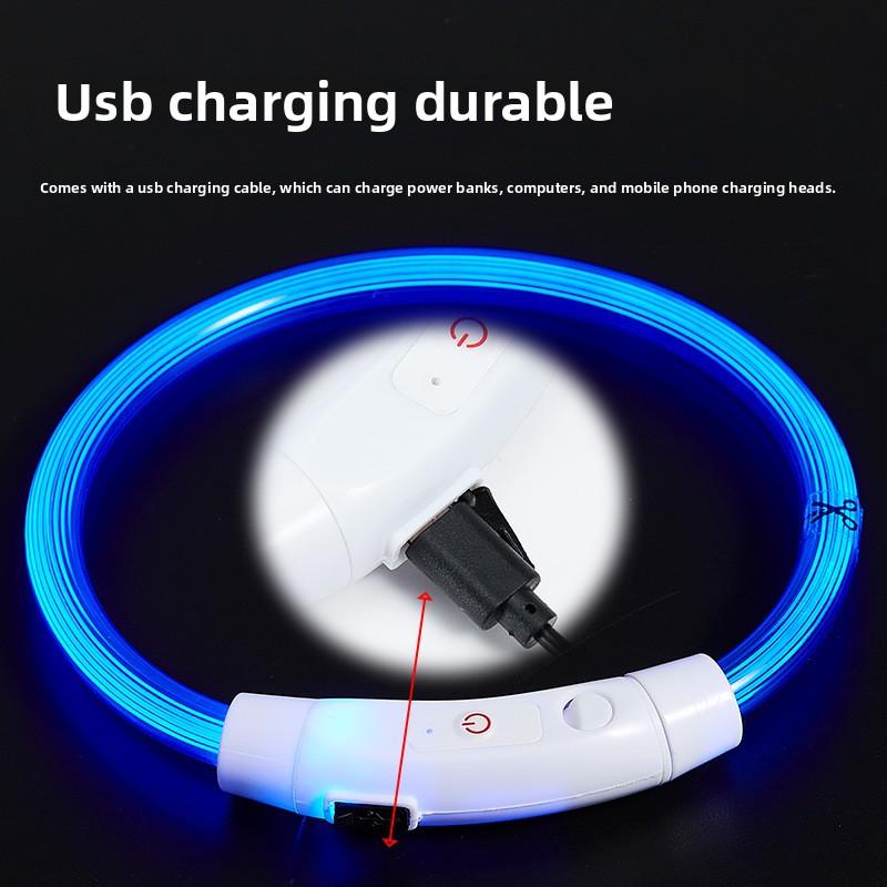 Светодиодный ошейник для домашних животных, светящийся ошейник для собак, USB-зарядка, ночной светящийся ошейник для собак, товары для животных