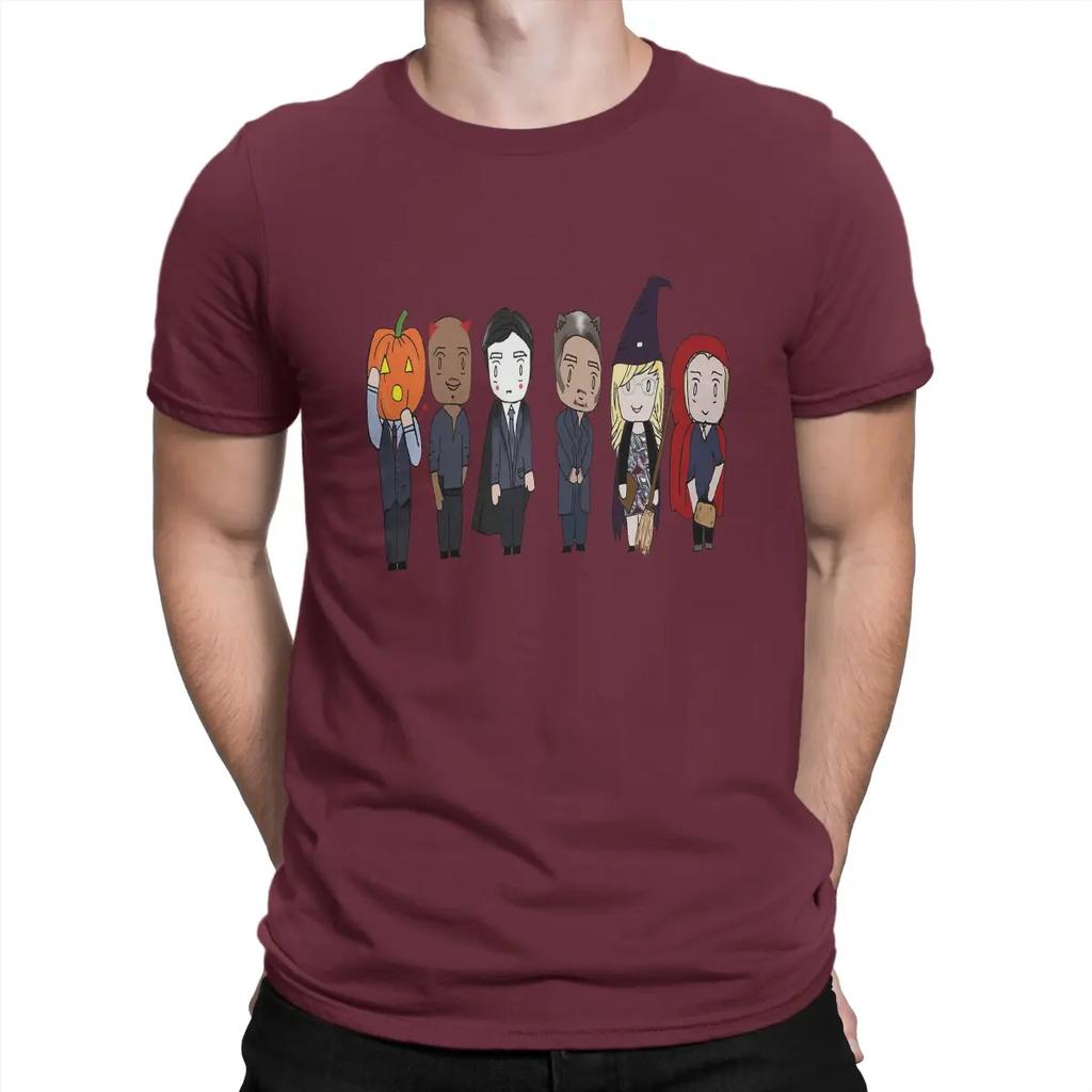Vintage BAU Unit Criminal Minds Halloween T-Shirt Men  Cotton T Shirts Criminal Minds Aaron Hotchner Short Gift Clothes