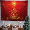 Red Xmas Christmas Snowflakes Winter Nights Fireplace Printed Pattern Tapestry Home Living Room Bedroom Wall Decoration Tapestry