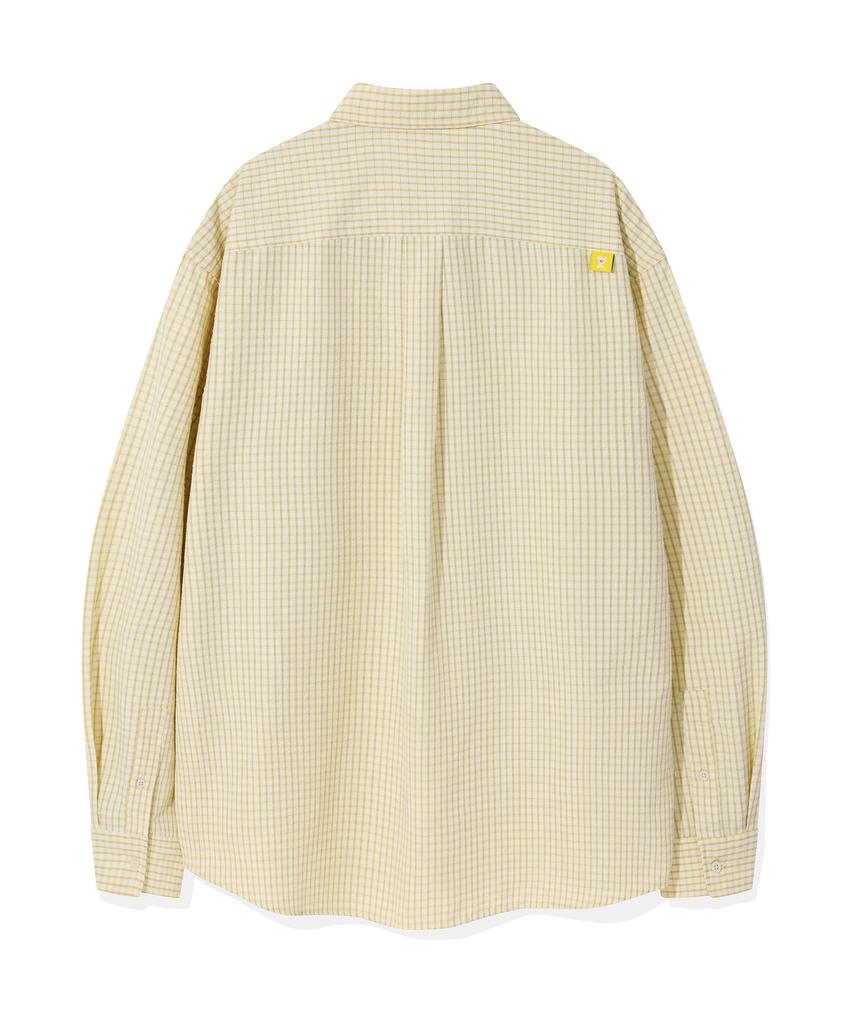 WACKY WILLY Seersucker Oversized Check Shirt Yellow