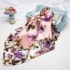 Women Simulation Silk Scarf Female Print Small Square Scarf Temperament Fashion Silk Scarf