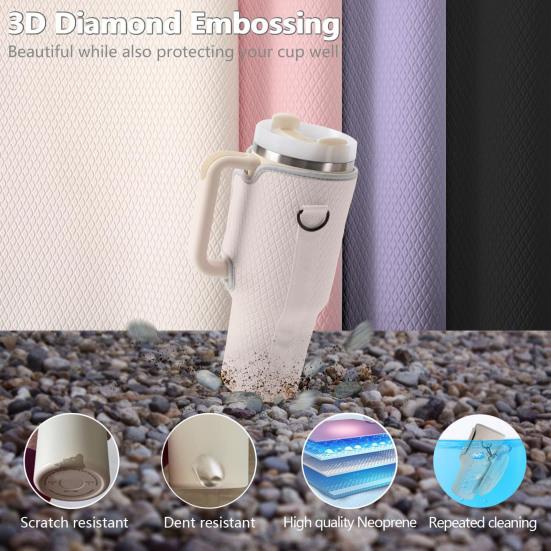 Держатель для бутылки с водой на 40 унций со съемным карманом-мешочком Регулируемый ремень для аксессуаров для чашек Сумка для переноски бутылки с водой с застежкой-молнией для ключей телефона