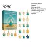 Christmas Tree Pendant Set Sea Glass Angel Advent Calendar with 24 Hanging Ornaments for Decoration, Ocean Theme Home Decor Handmade 2D Flat Pendants